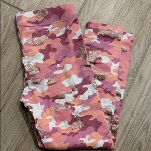 Isaac Mizrahi Pink and Orange Camouflage Kids Leggings 7/8